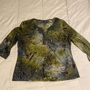 3/4 length sleeve woman’s tribal dress shirt